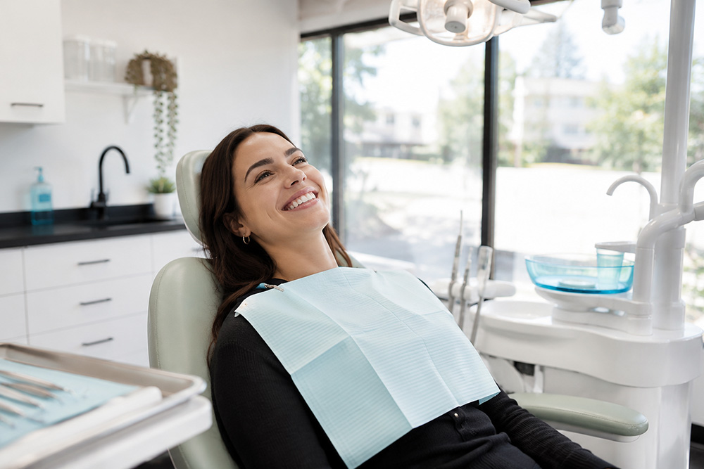 Female dental patient at Austin Smile Studio