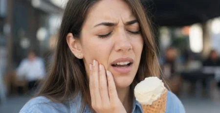 Tooth sensitivity while eating cold ice cream